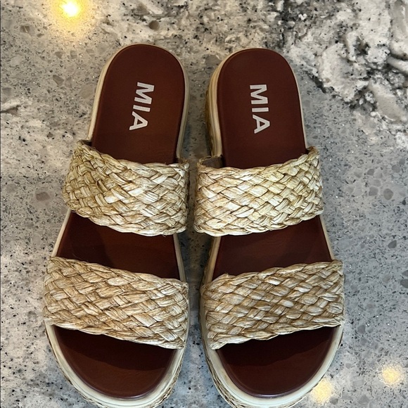 MIA Women's Natural Woven Espadrille Sandals Size 7 - Picture 3 of 6